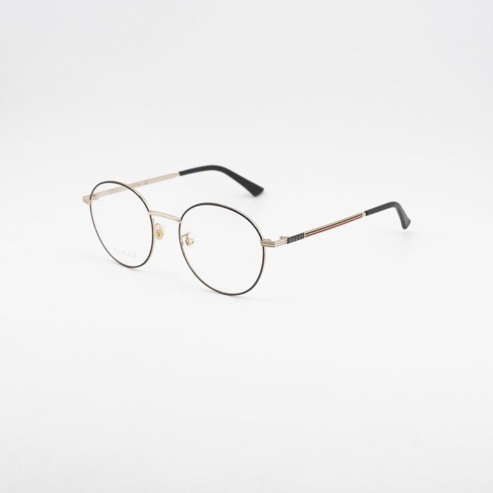 Gucci Gucci GG0839OK 001 Eyeglasses Black/Gold 52mm Round  display picture 3