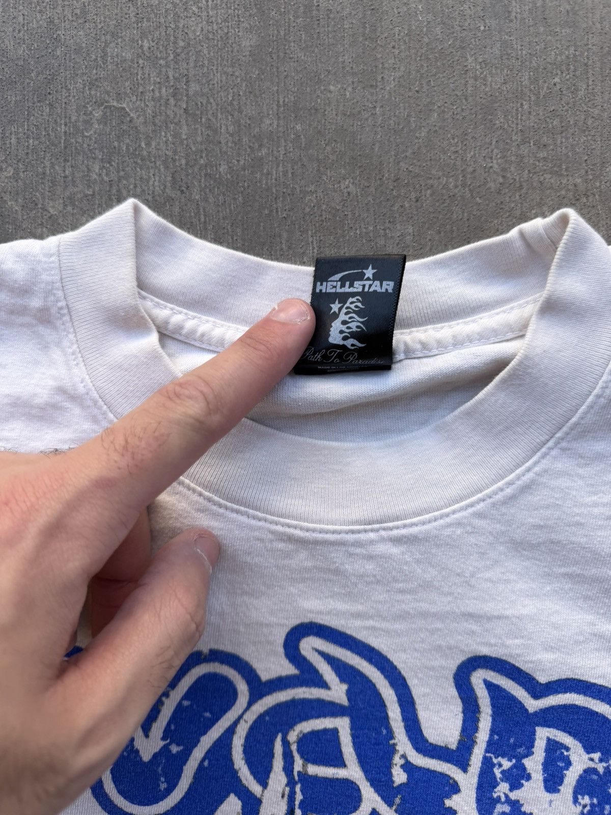 HELLSTAR Hellstar Yoga Tee Cream/Blue Size Large Size US L / EU 52-54 / 3 - 6 Thumbnail