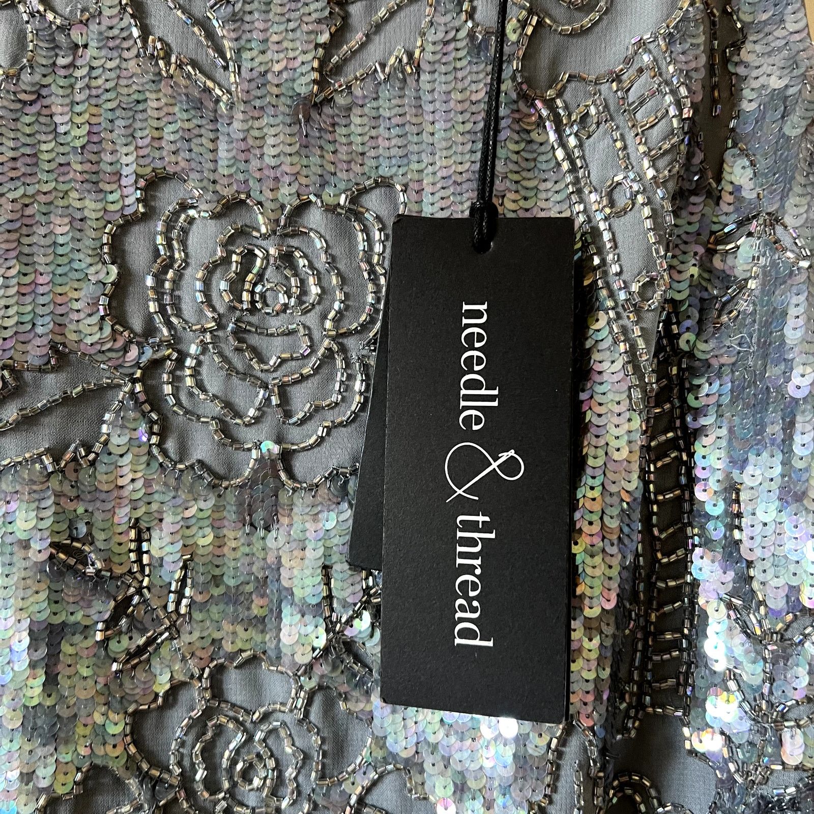 Anthropologie Needle & Thread Dust Embellished Georgette Mini dress size 6 Size M / US 6-8 / IT 42-44 - 5 Thumbnail