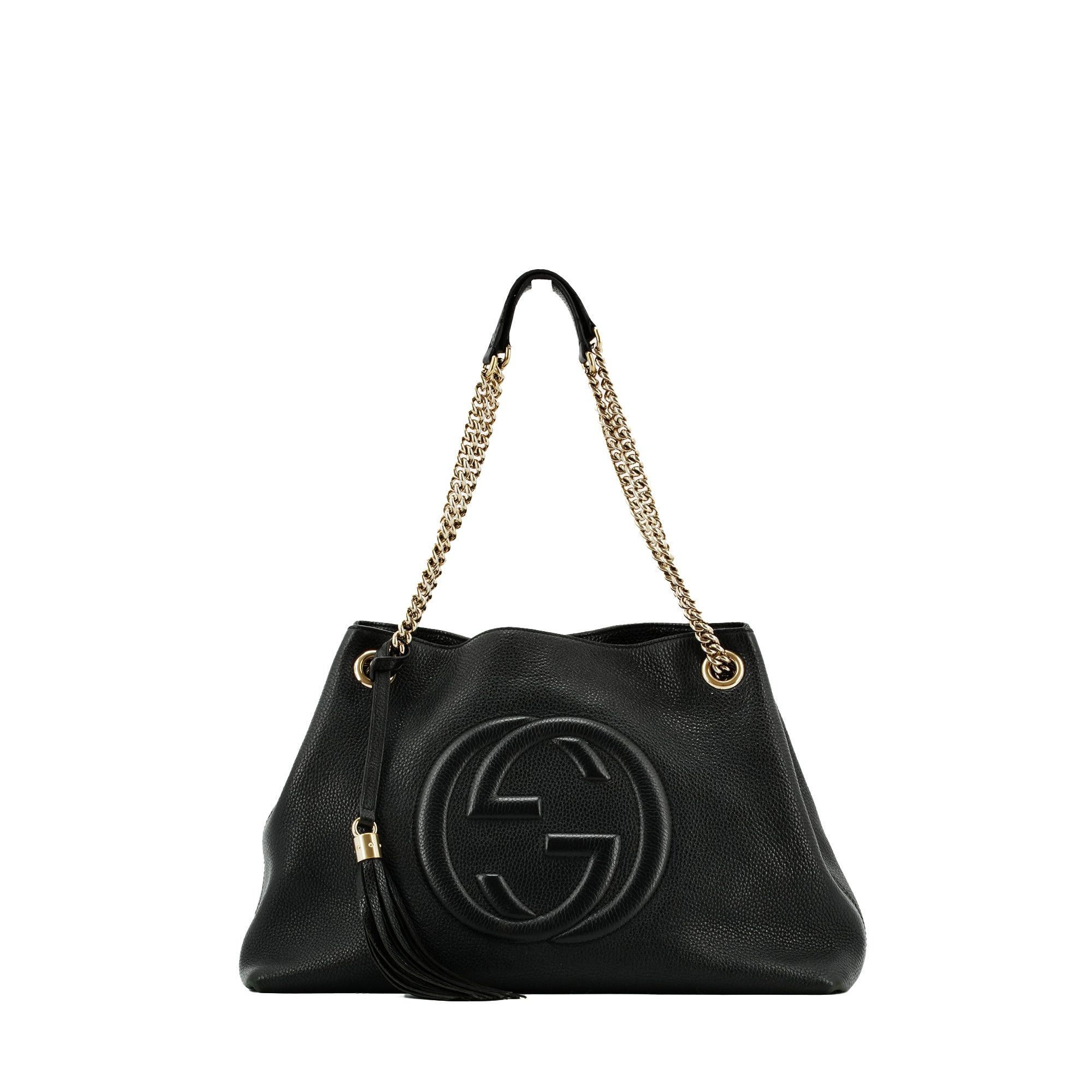 Gucci GUCCI - Gucci Soho tote bag in black grained leather Size ONE SIZE - 1 Thumbnail