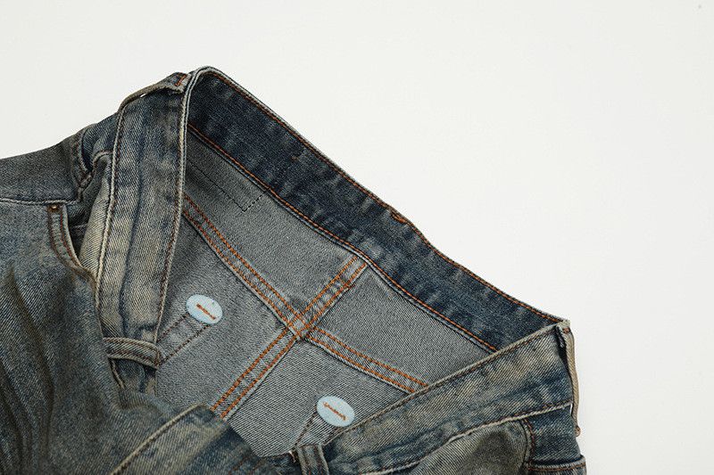 Vintage American retro men's washed loose wide-leg distressed jeans Size US 32 / EU 48 - 4 Thumbnail