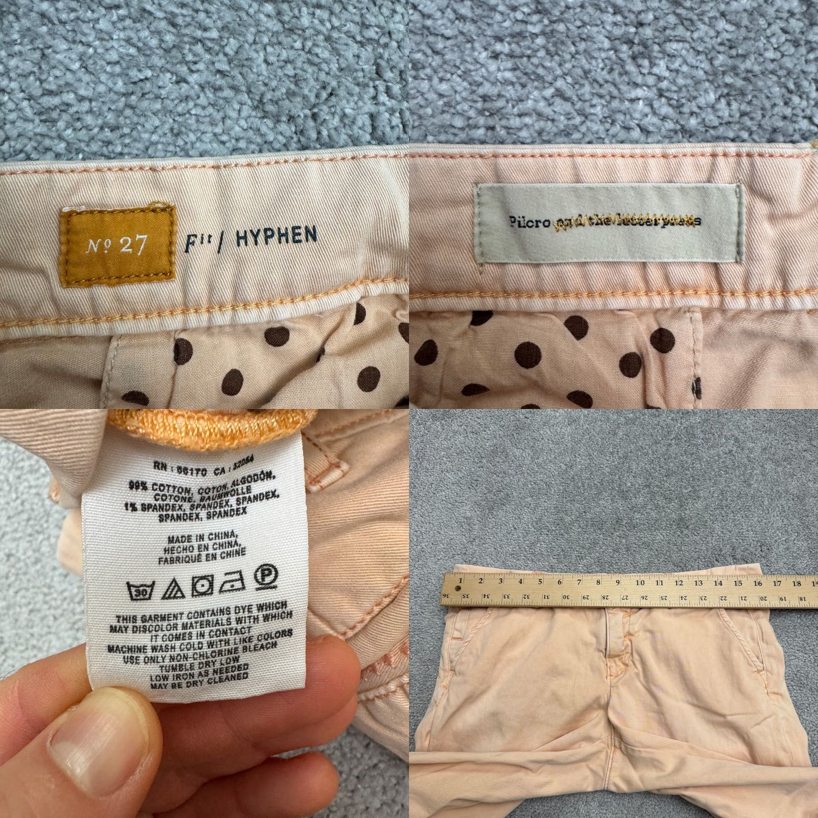Vintage Anthropologie Pilcro Hyphen Fit Straight Leg Ankle Denim Jeans Womens 27 Pink Size 27" / US 4 / IT 40 - 8 Thumbnail