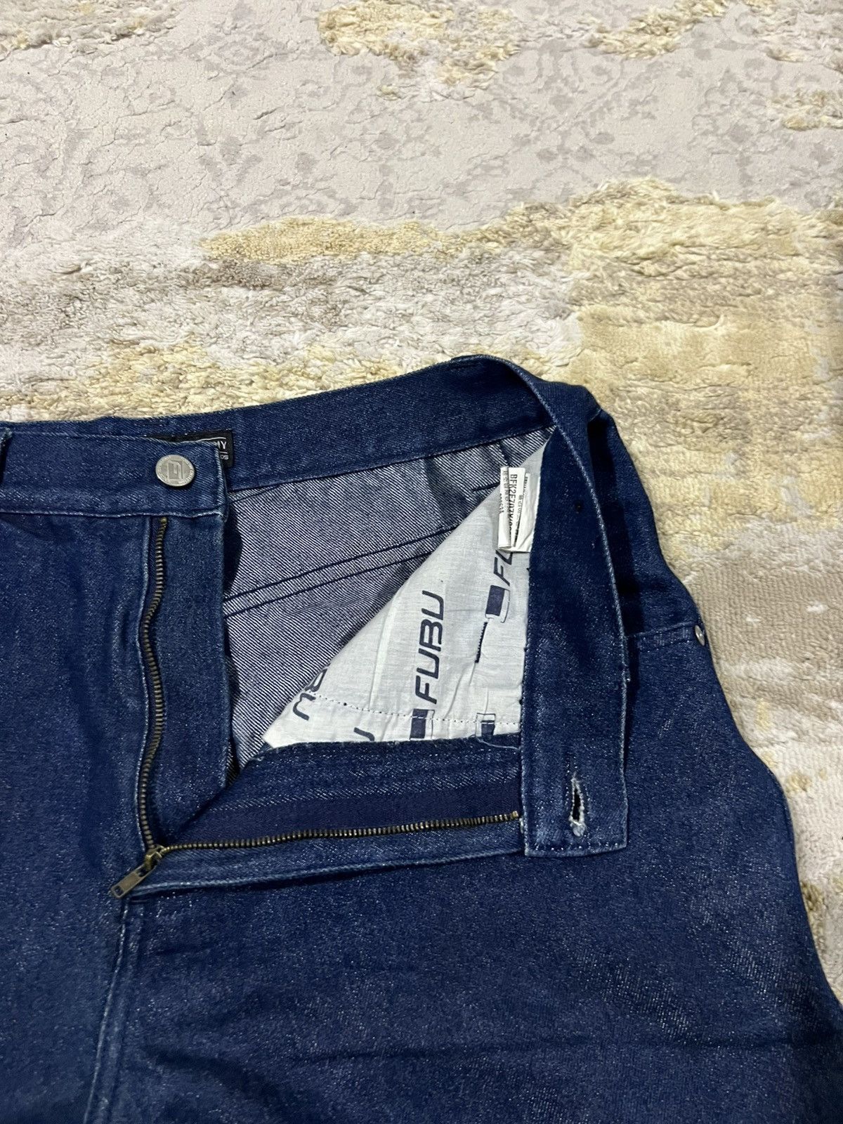 Fubu × JNCO × Vintage Y2K Fubu Fat Albert Embroidery Pockets Baggy 🎈Denim Jeans Size US 31 - 10 Thumbnail