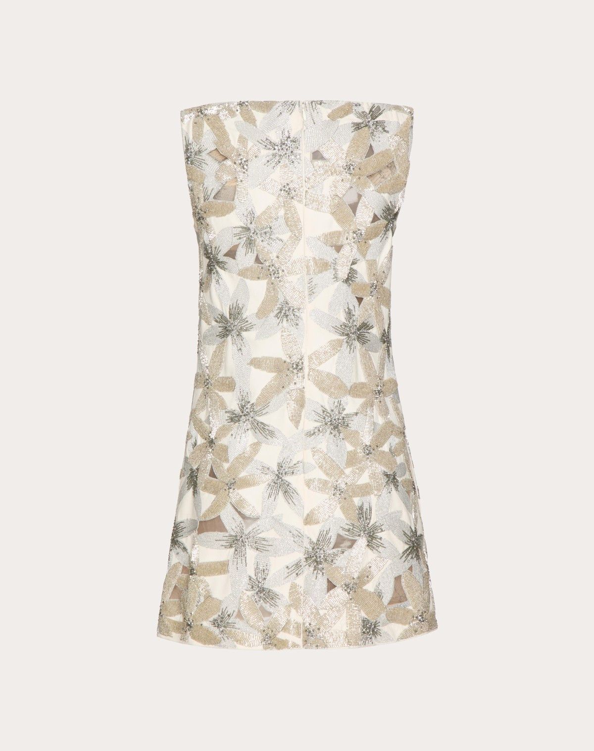Valentino o1s1wg110525 Embroidered Crepe Couture Dress in Multicolor Size M / US 6-8 / IT 42-44 - 2 Thumbnail