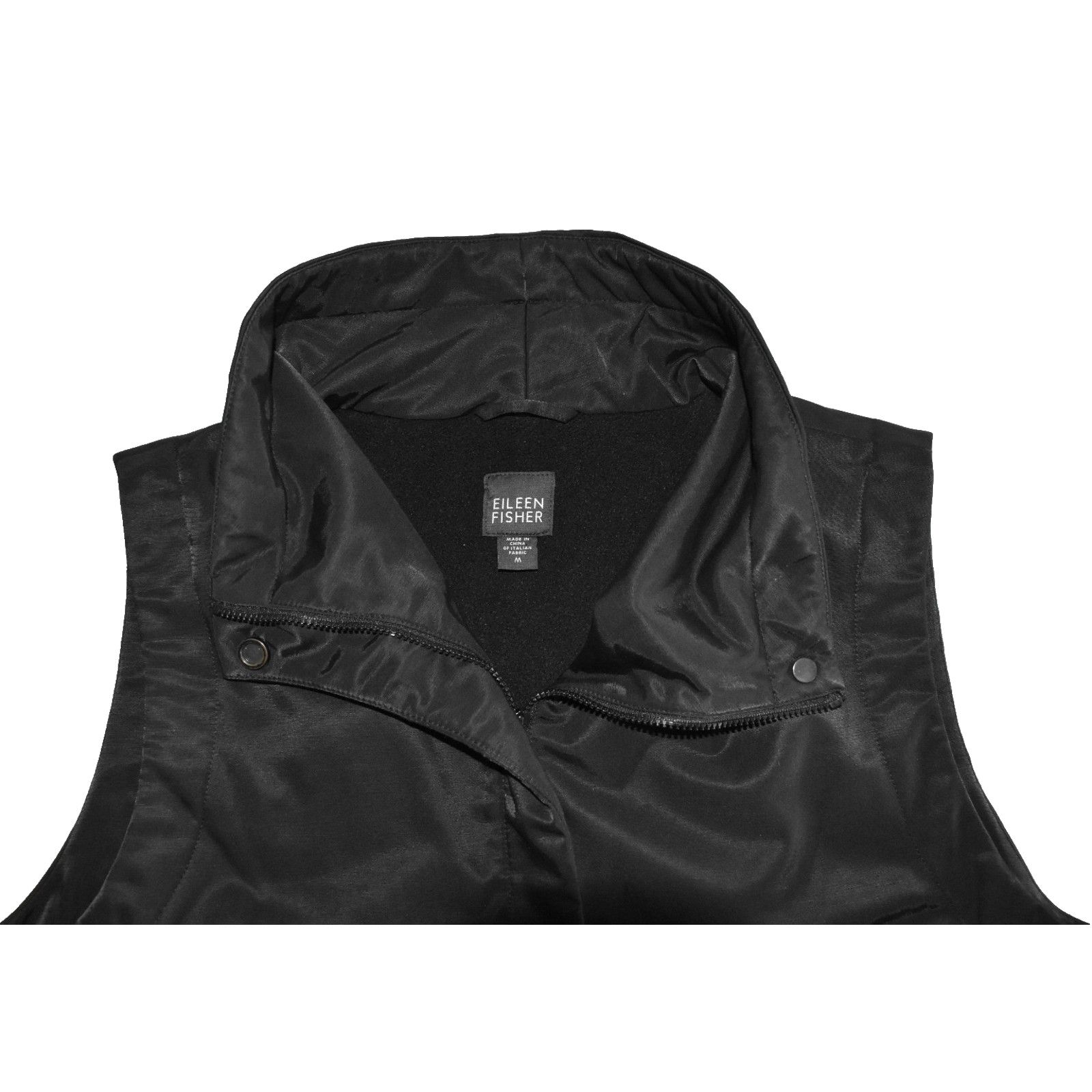 Eileen Fisher EILEEN FISHER Black Hidden Zipper Closure Jacket Vest Sz M Size M / US 6-8 / IT 42-44 - 5 Thumbnail