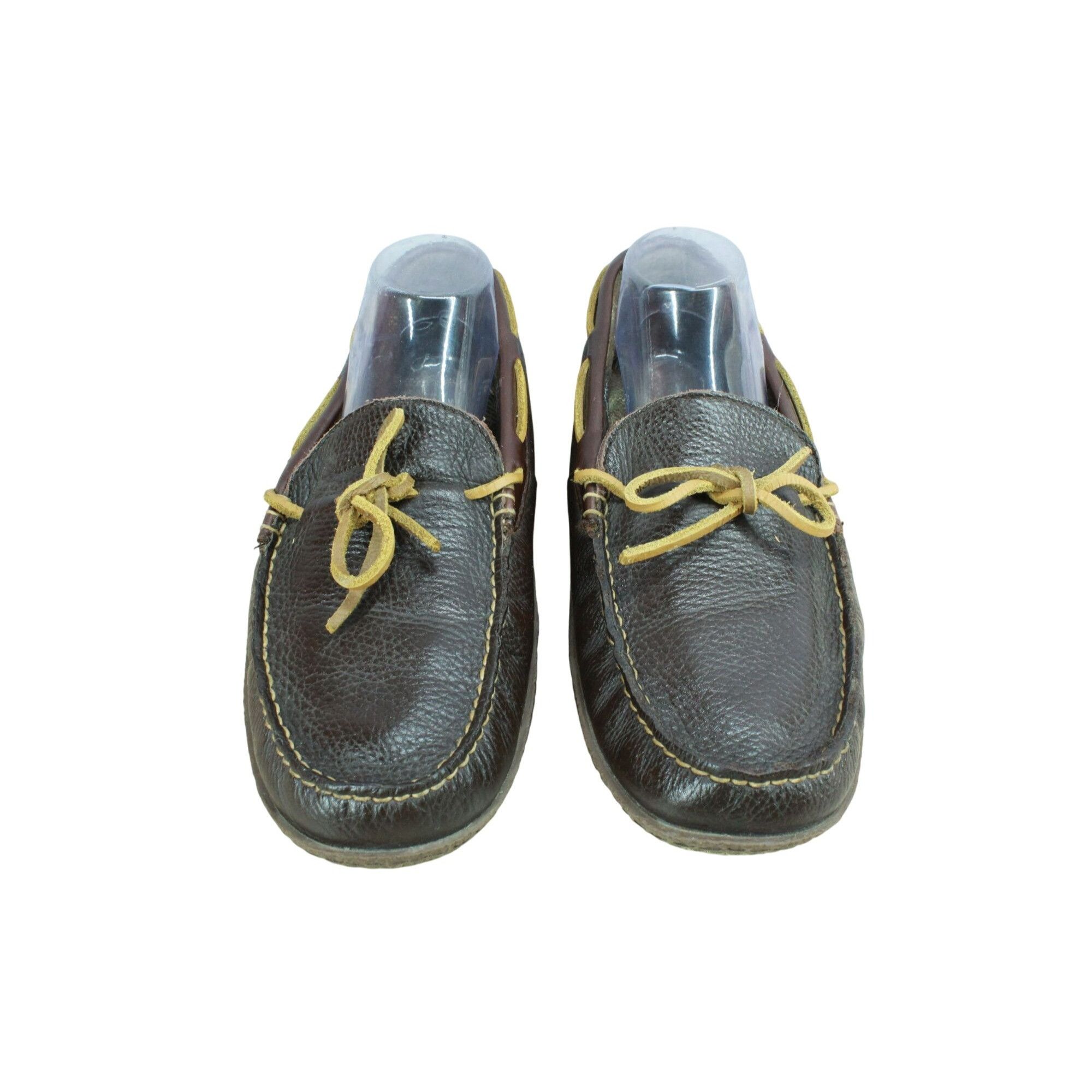 L.L. Bean LL Bean Men's Brown Leather Flannel Lined Slip-on Slippers Size US 10 / EU 43 - 4 Thumbnail