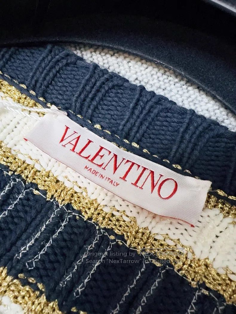 Valentino Valentino Blue spelled yellow and white sequin embroidered Size M / US 6-8 / IT 42-44 - 5 Thumbnail