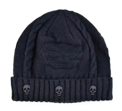 Jewelry Black Skull Beanie Cap Size ONE SIZE - 2 Thumbnail