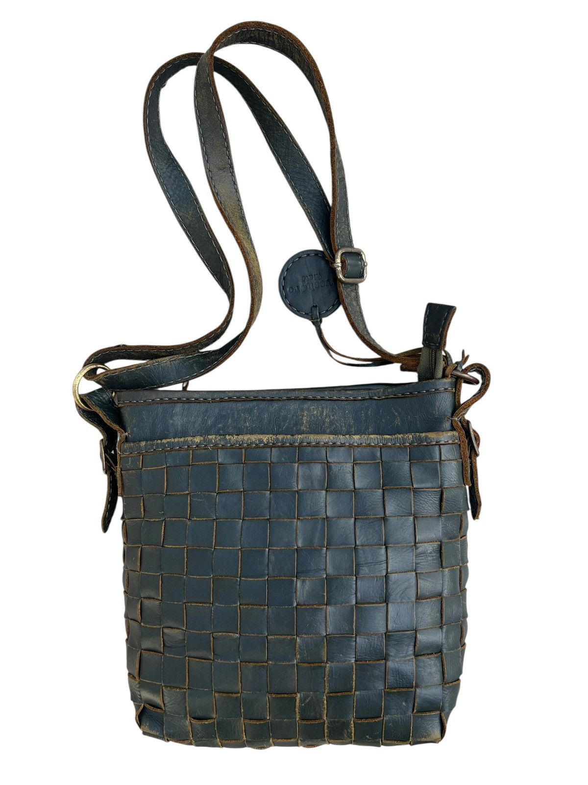 Leather Distressed Patina Intrecciato Leather Bag Zucchero Filato Size ONE SIZE - 12 Thumbnail