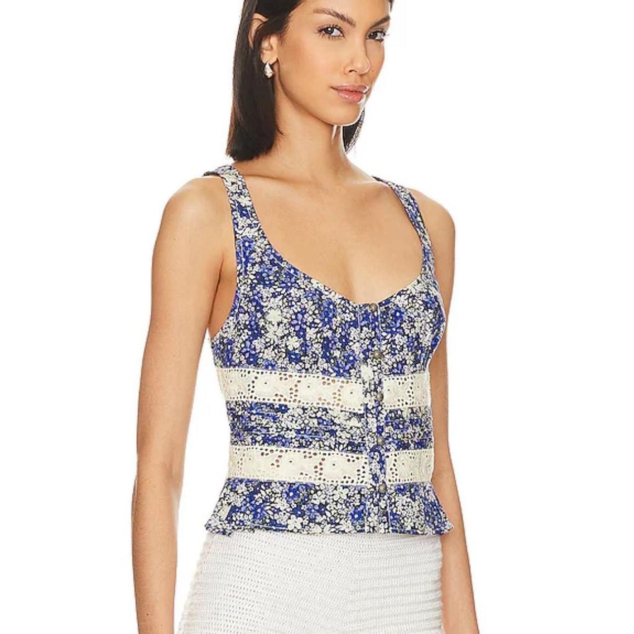 Free People Free People Kiana Lace Tank Printed Size S / US 4 / IT 40 - 1 Thumbnail