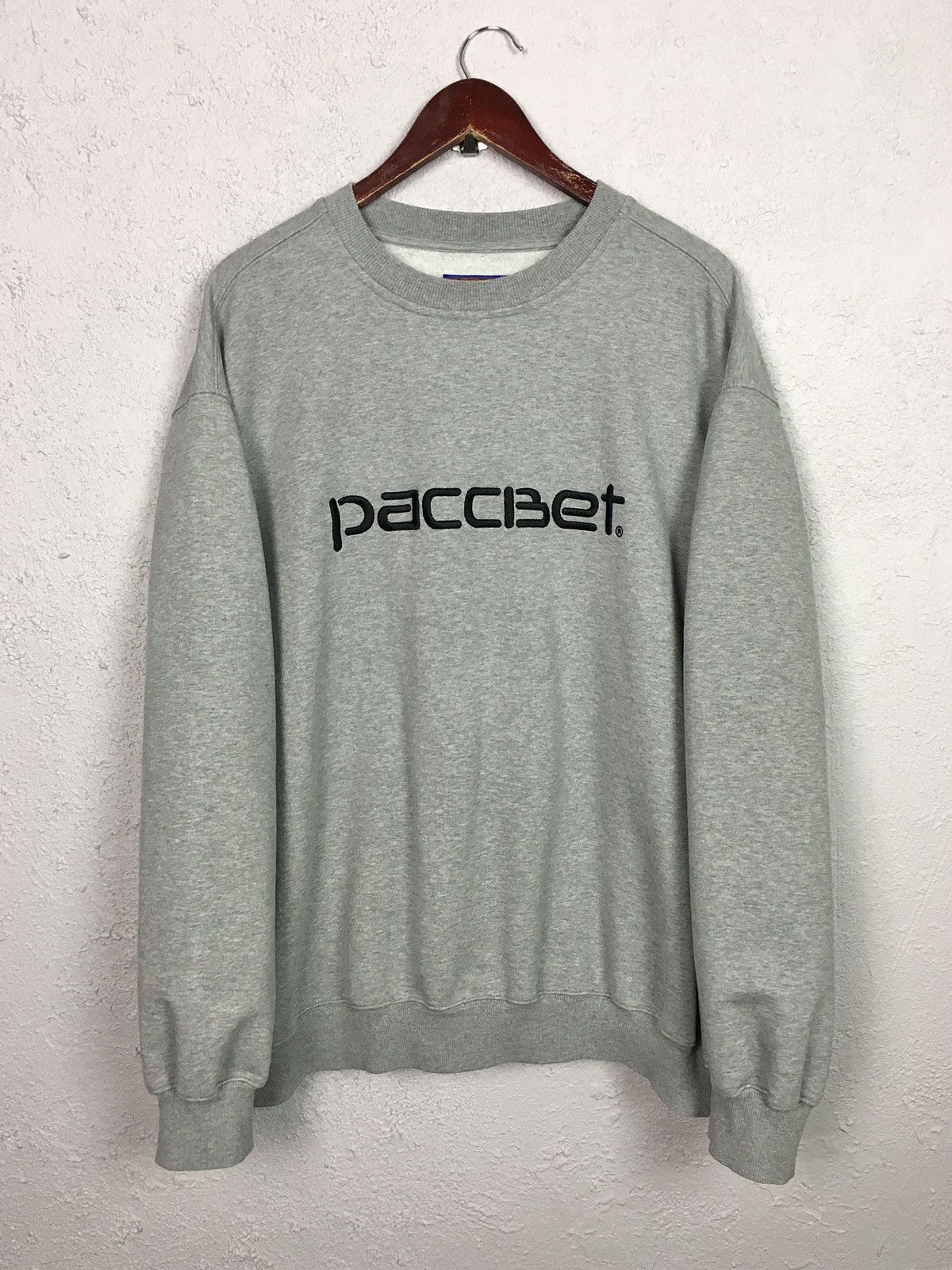 image of Crewneck Paccbet X Carhartt Wip Sweatshirt Y2K Vintage Baggy in Grey, Men's (Size Large)