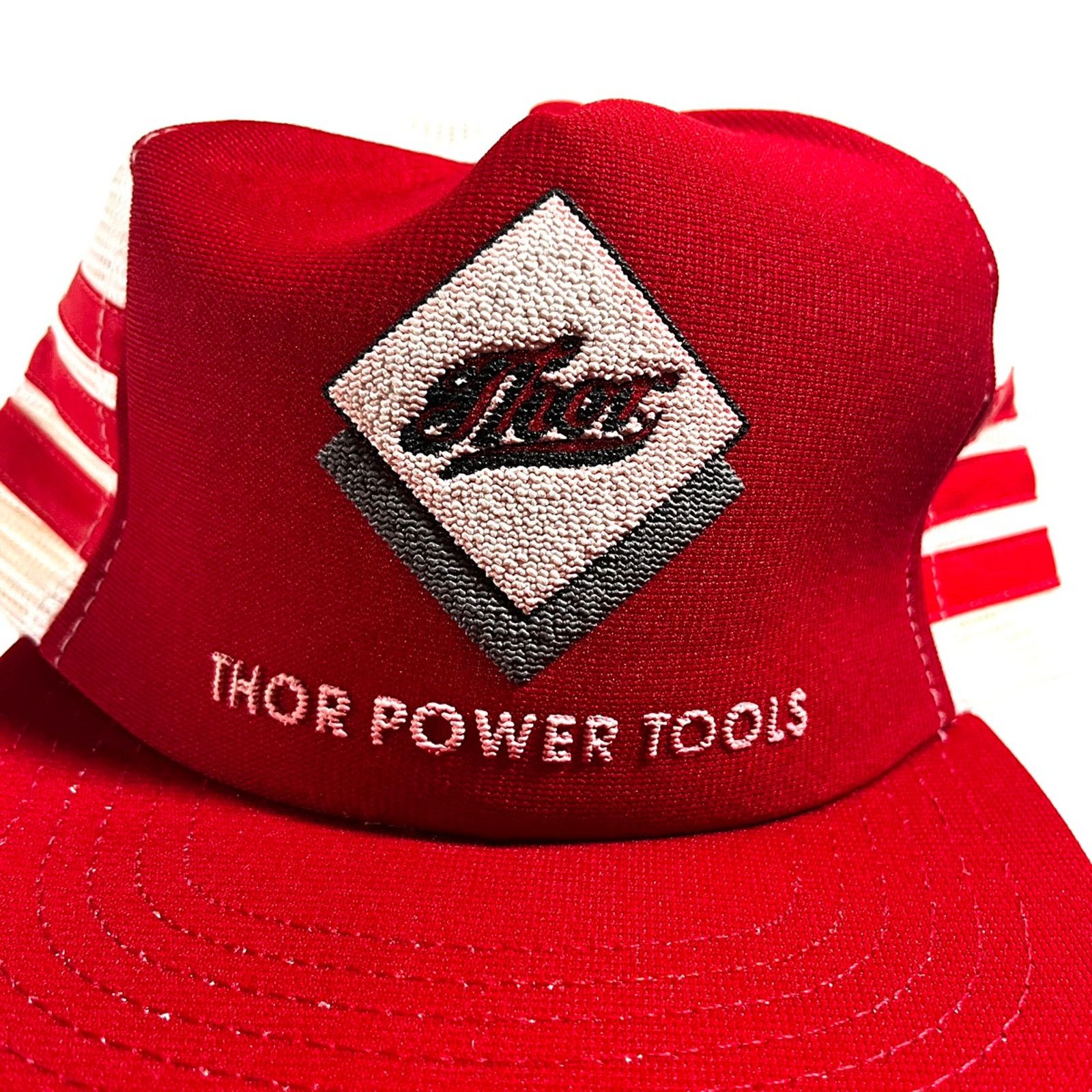 Vintage Vintage 1990’s Made in USA Thor Tools 3 Stripe Trucker Hat Size ONE SIZE - 5 Thumbnail