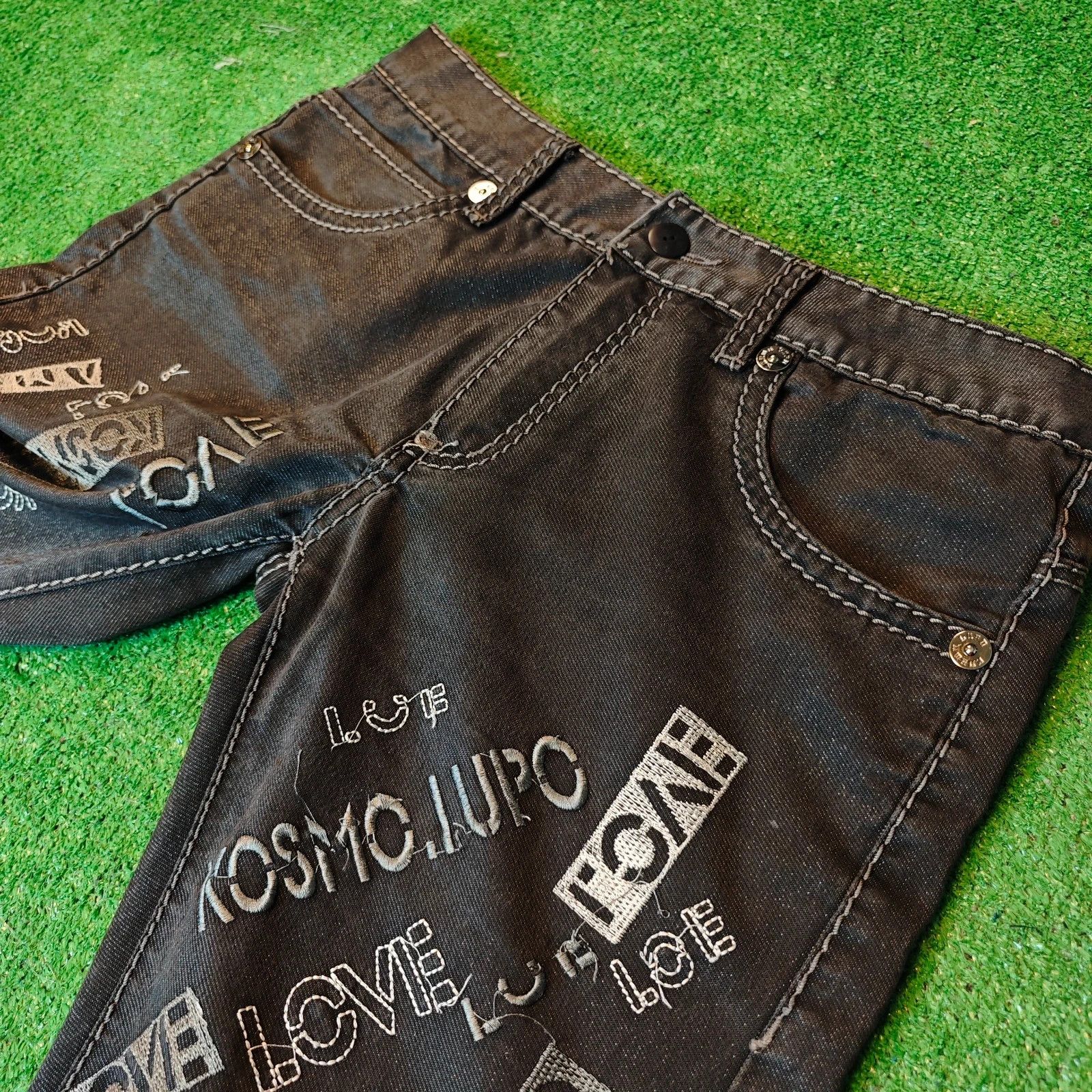 Other Kosmo Lupo Jeans Mens 30 Straight embroidered drip y2k Size US 30 / EU 46 - 11 Thumbnail