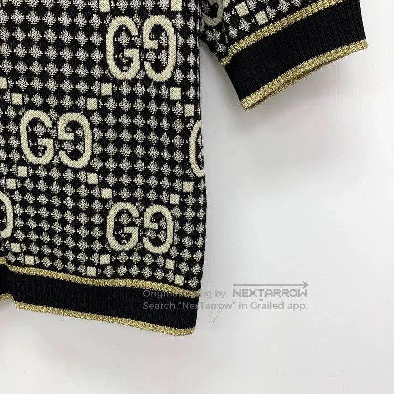 Gucci Gucci Logo Print Wool Short Sleeve Sweater. Size US XS / EU 42 / 0 - 4 Thumbnail