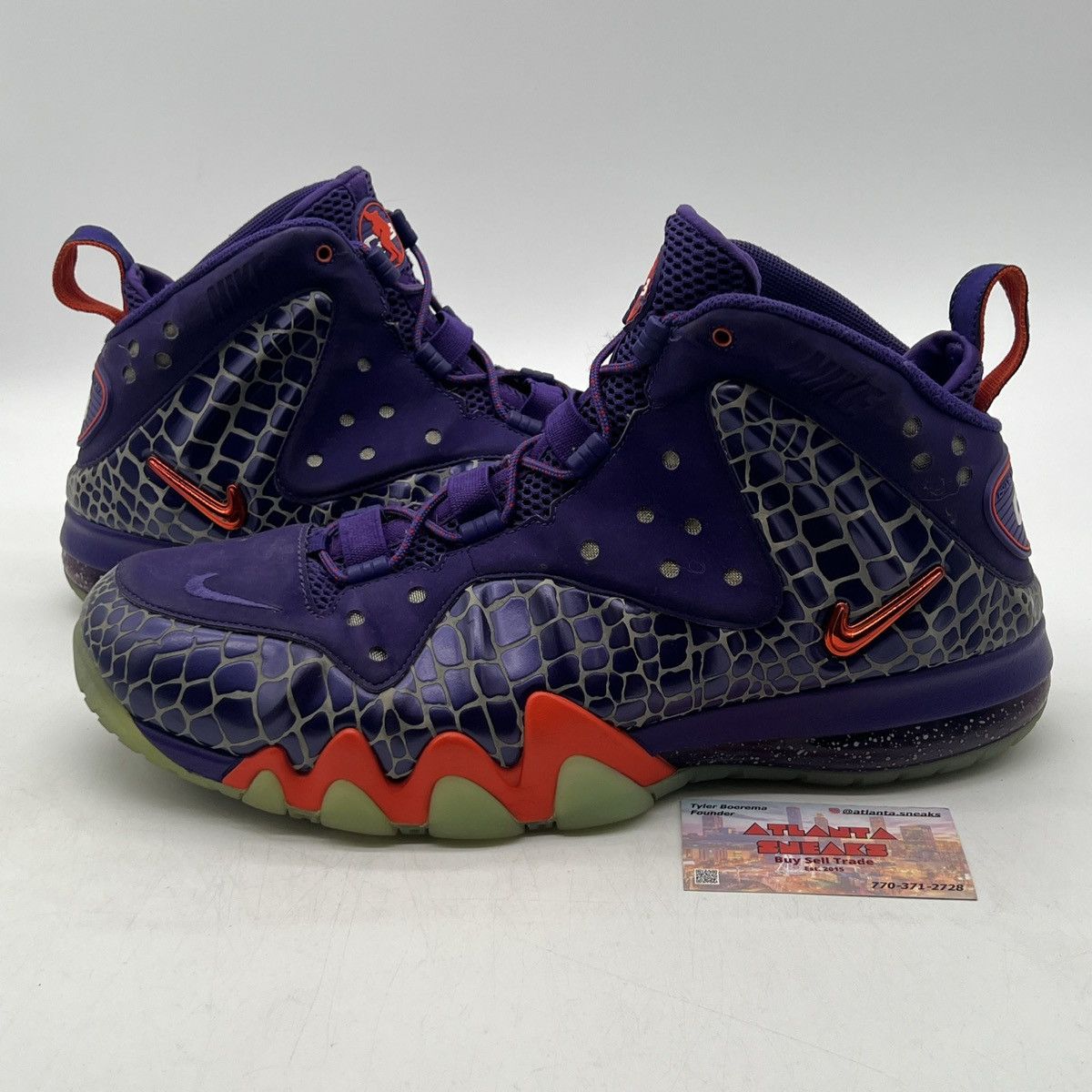 image of Nike Barkley Posite Max Phoenix Suns Shoes in Purple, Men's (Size 14)