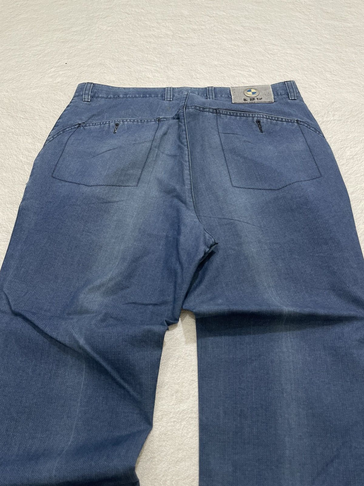 Japanese Brand BMW Blue Jeans Fading Lane Vintage Size US 31 - 8 Thumbnail