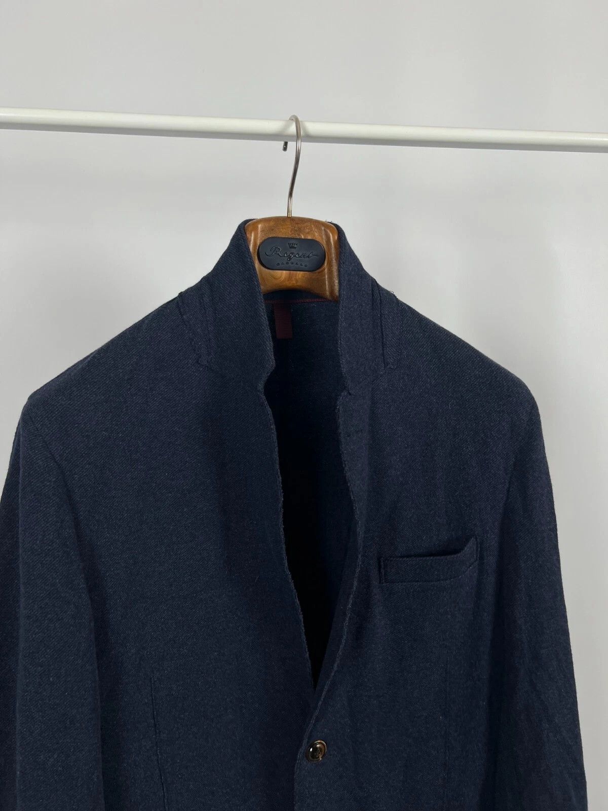 Massimo Dutti Massimo Dutti Navy Blue Unlined Soft Cotton Blazer Jacket Size 40R - 10 Thumbnail