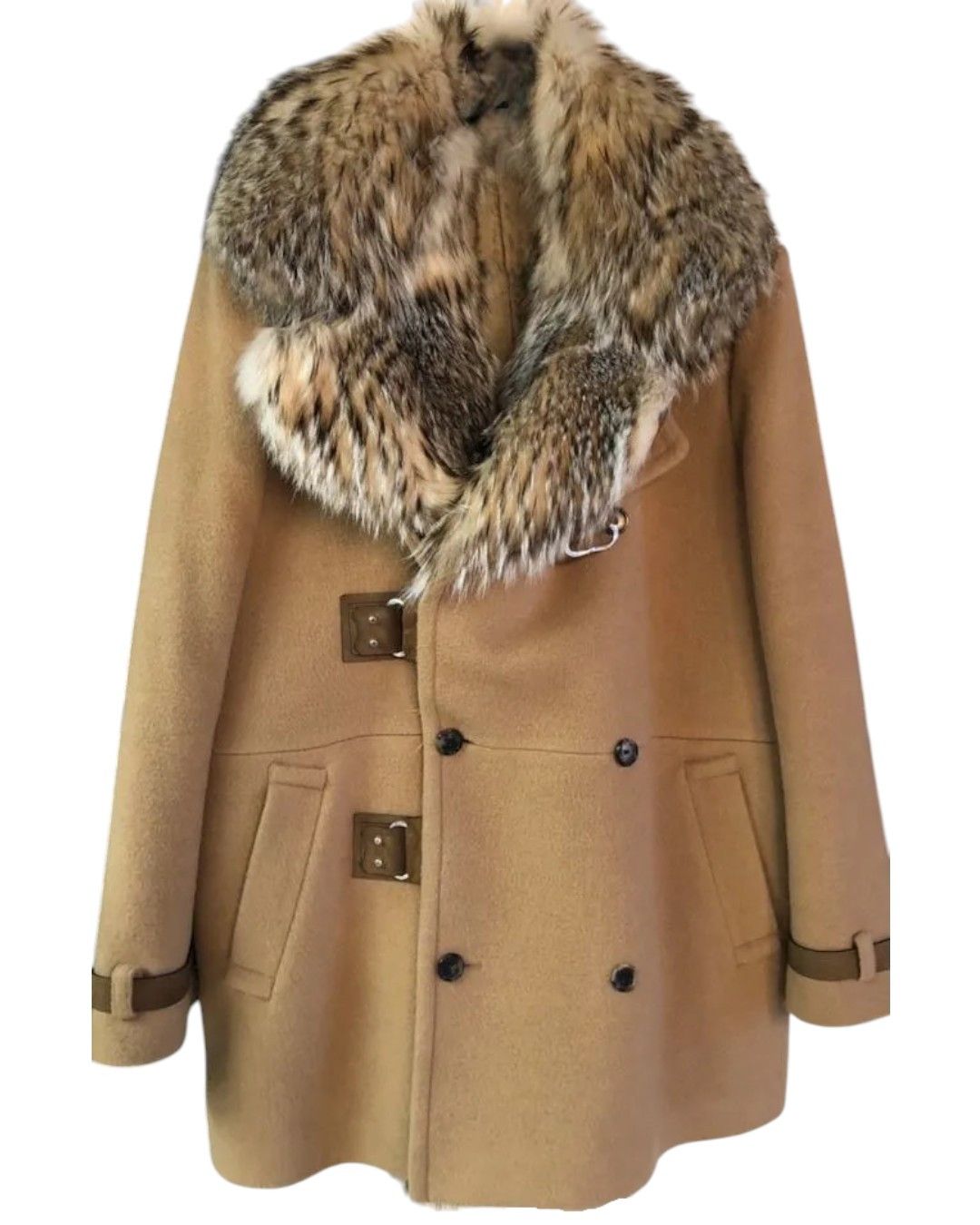 Roberto Cavalli F/W 2009 RUNWAY CAMEL HAIR HEAVY COAT WITH FOX FUR COLLAR Size US L / EU 52-54 / 3 - 3 Thumbnail