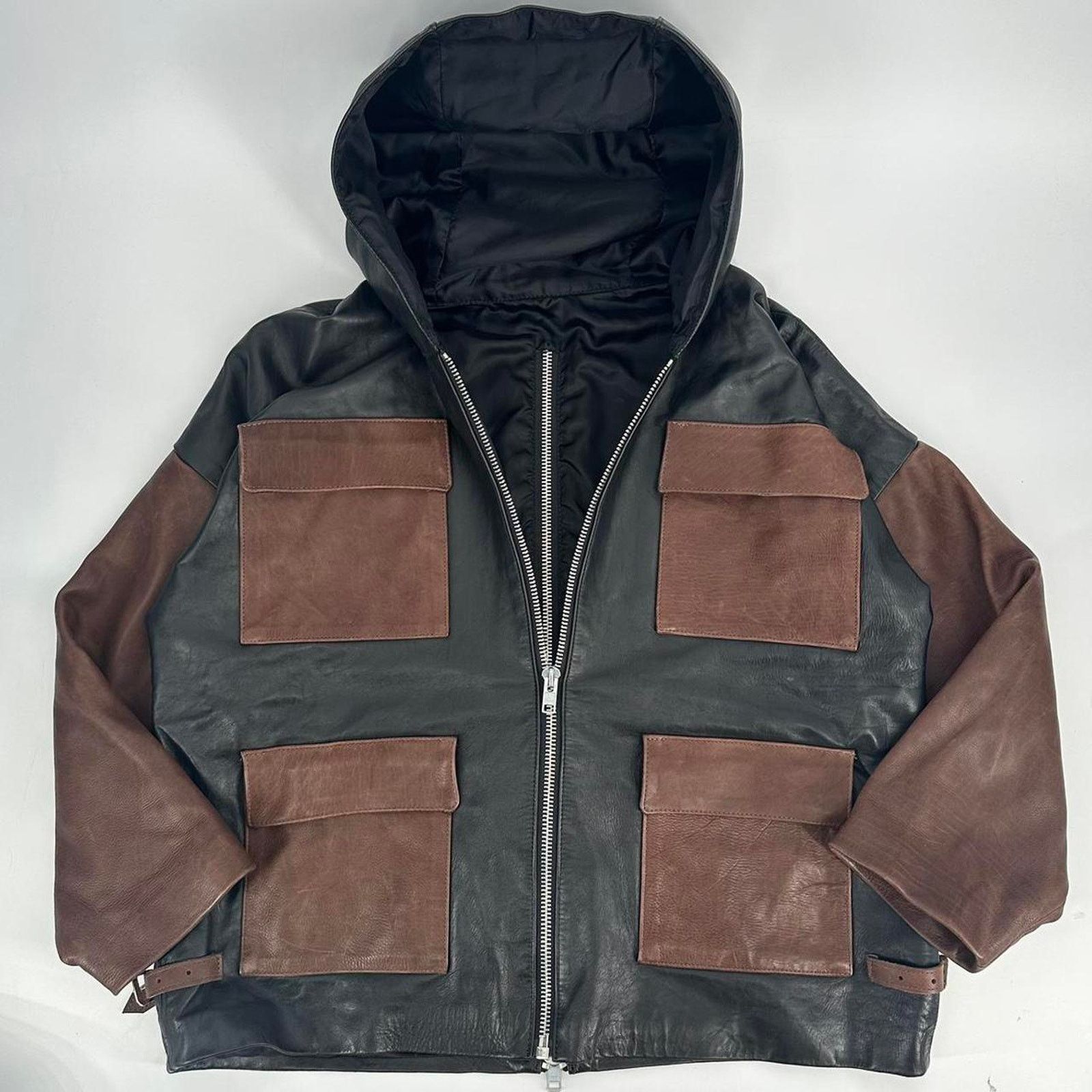 Other Beautiful Cut and Sew Brown and Black Leather Chore style Size US XL / EU 56 / 4 - 1 Thumbnail