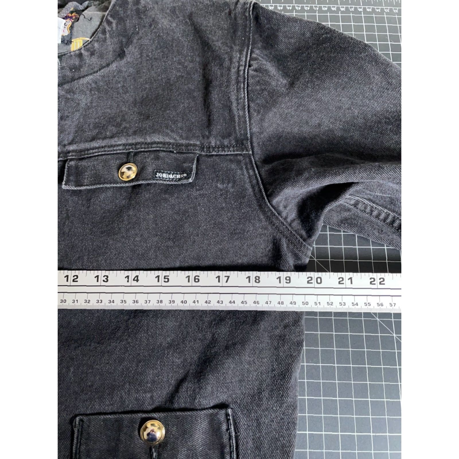 Jordache Vintage Jordache Concepts Jean Jacket Women's Large Black Denim Boxy Fit Trucker Shirt Size 36" / US 14 / IT 50 - 5 Thumbnail