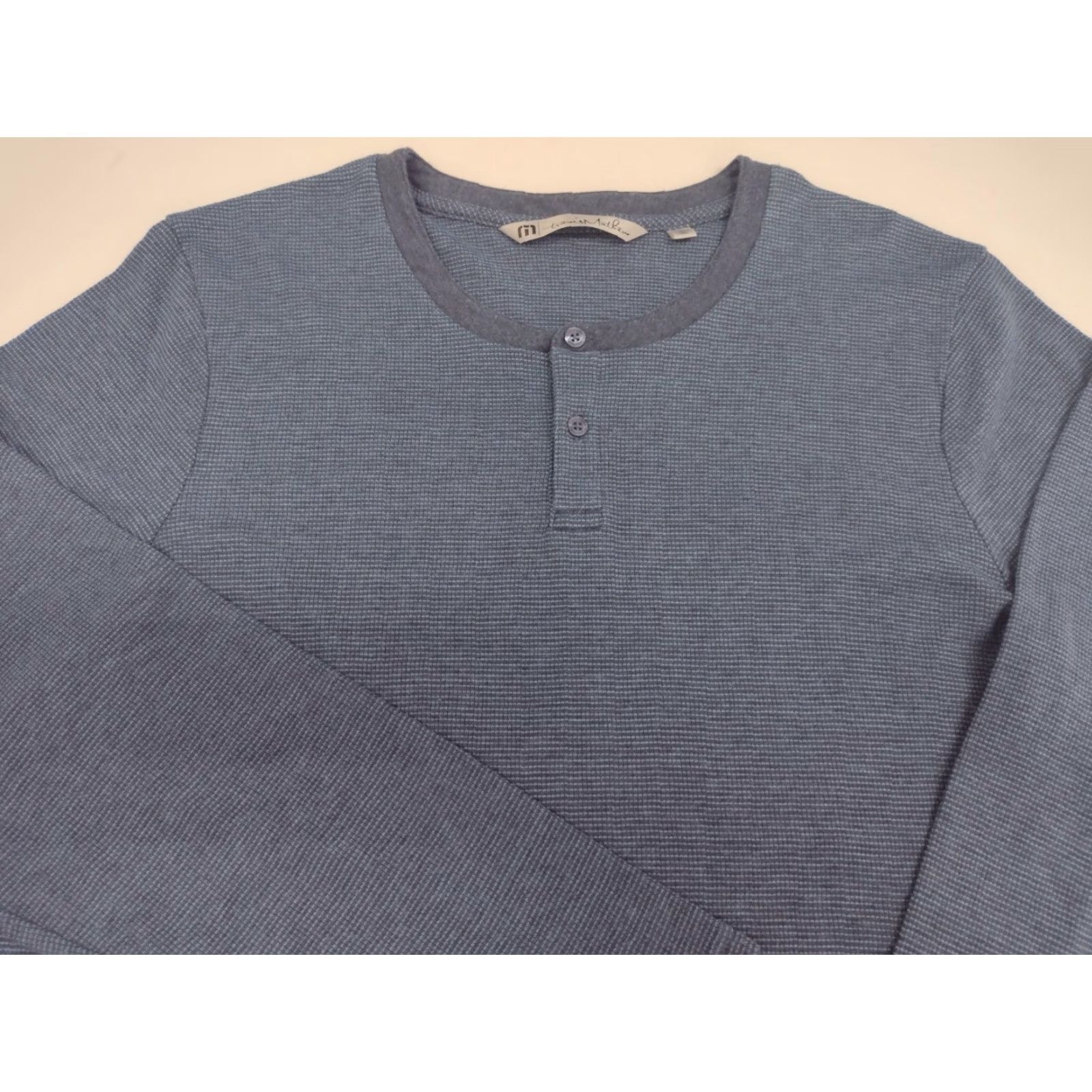 TravisMathew Travis Mathew Men's Thermal Long Sleeve 2 Button Front Shirt XL Blue Size US XL / EU 56 / 4 - 5 Thumbnail