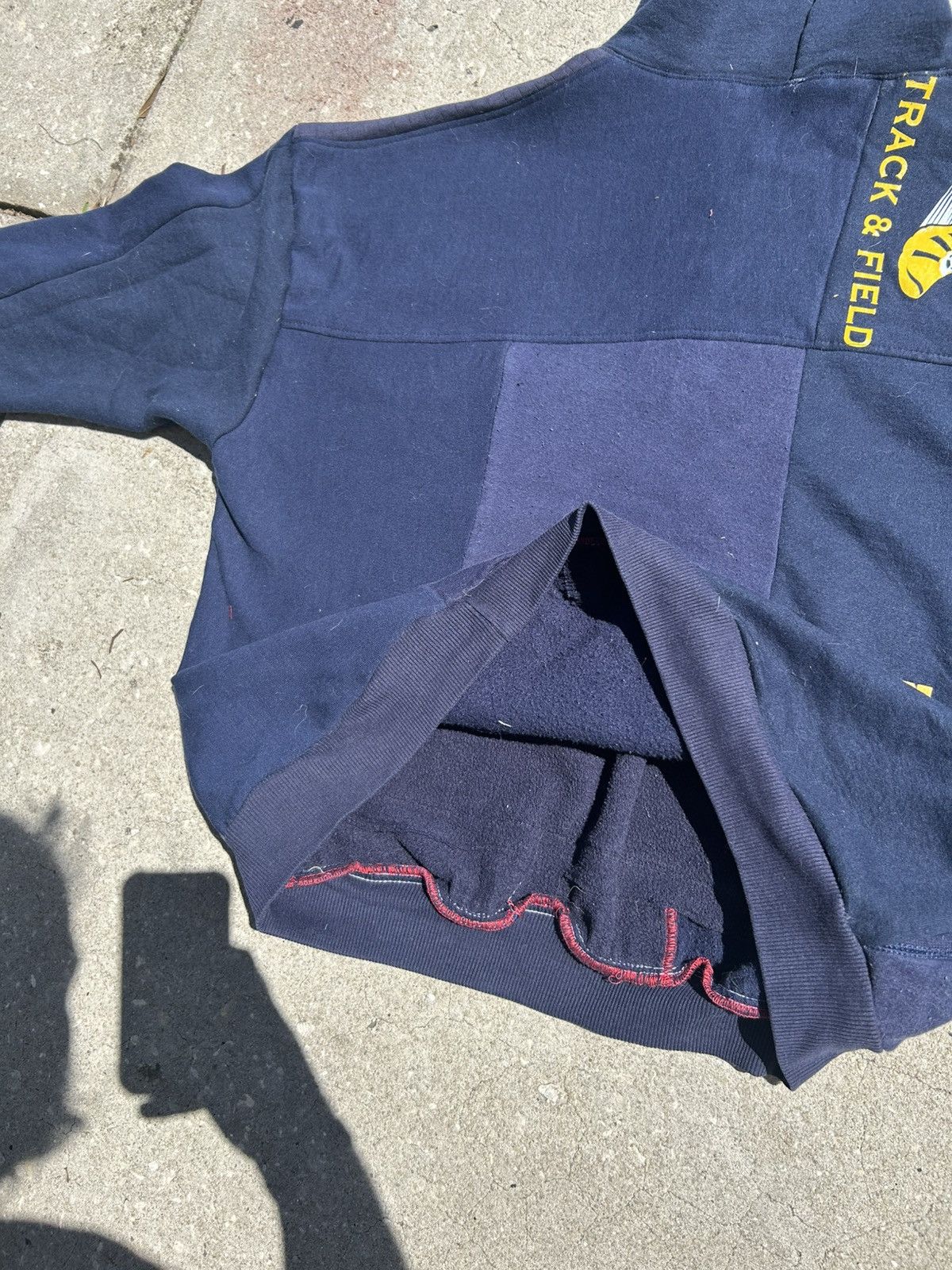 Other 1/1 Your World reconstructed patchwork navy blue hoodie Size US XL / EU 56 / 4 - 8 Thumbnail