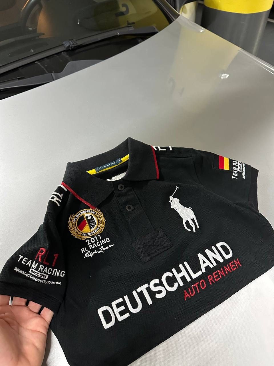 Polo Ralph Lauren × Vintage Vintage Ralph Lauren Deutschland Racing polo Tee Size US S / EU 44-46 / 1 - 3 Thumbnail