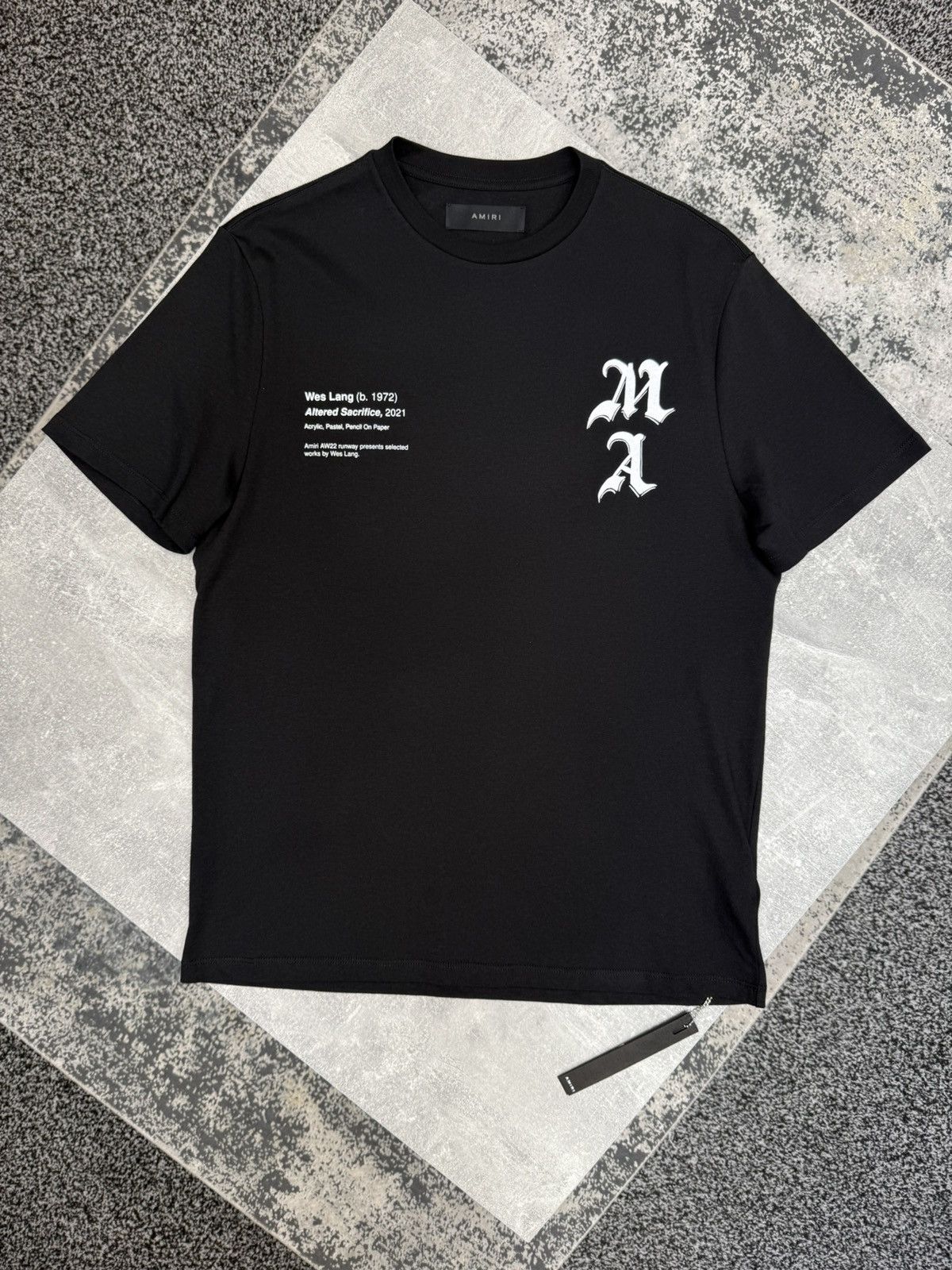 Amiri × Wes Lang Checker Skull Tee Black Size US S / EU 44-46 / 1 - 1 Thumbnail