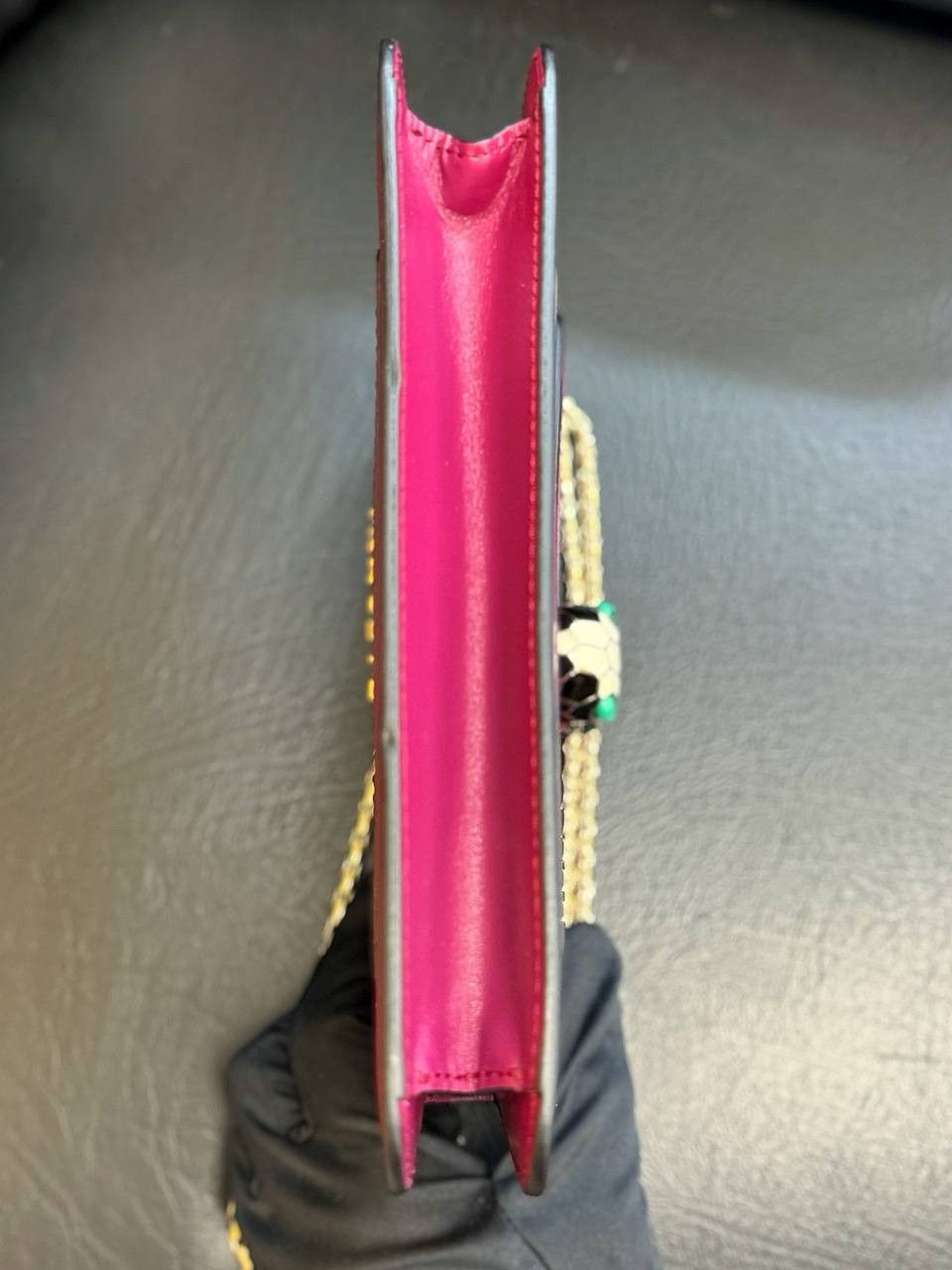 Bvlgari Serpenti Forever Square Crossbody Purple Shoulder