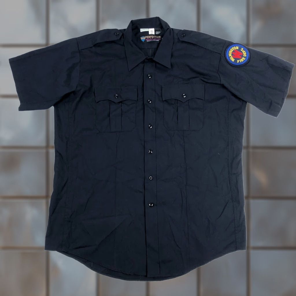 Vintage VINTAGE not present in item; Wilmington NC Fire Department Shirt Mens 17.5 XL Blue Button-Up Collared Shirt Size US XXL / EU 58 / 5 - 1 Thumbnail