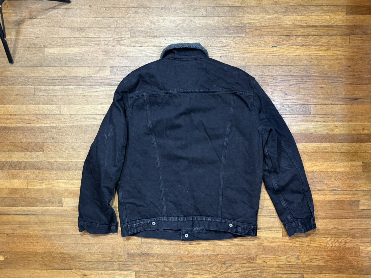Levi's Levi’s Sherpa Lined Black Denim Trucker Jacket Size US XL / EU 56 / 4 - 2 Thumbnail