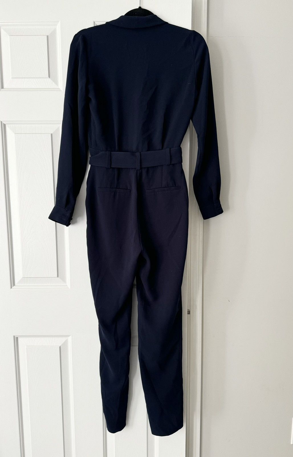 Sezane Sézane Heaven Long Sleeve Navy Jumpsuit, Size 34/US 2 Size 25" / US 0 / IT 36 - 12 Thumbnail