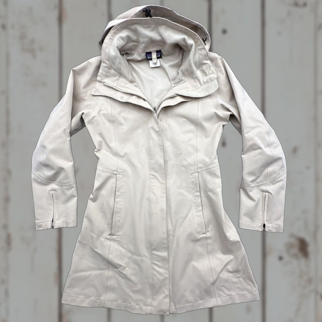 Patagonia VINTAGE Patagonia Women’s Parka Jacket Beige S Hooded Knee Length Outdoor Adventure Gear Size S / US 4 / IT 40 - 1 Thumbnail