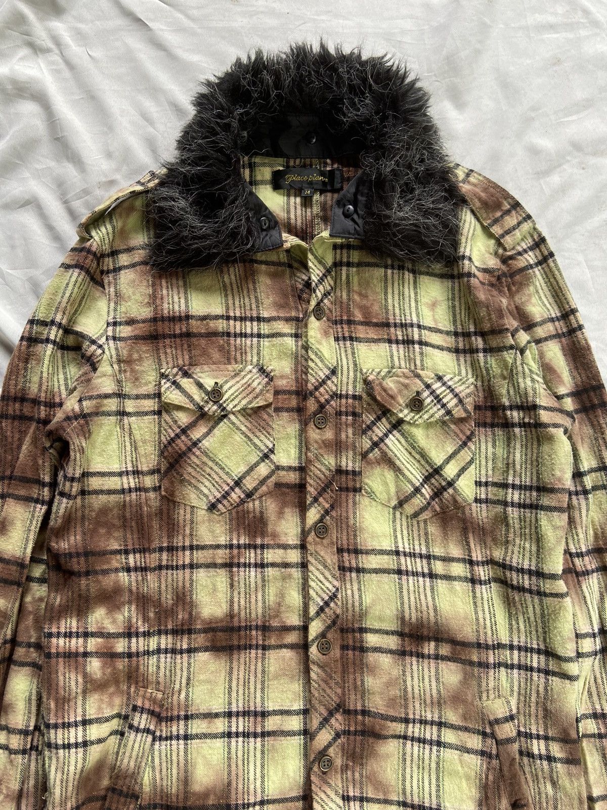 Japanese Brand LOVE EXPRESSION FAUX FUR BUTTON DOWN SHIRT Size US M / EU 48-50 / 2 - 4 Thumbnail