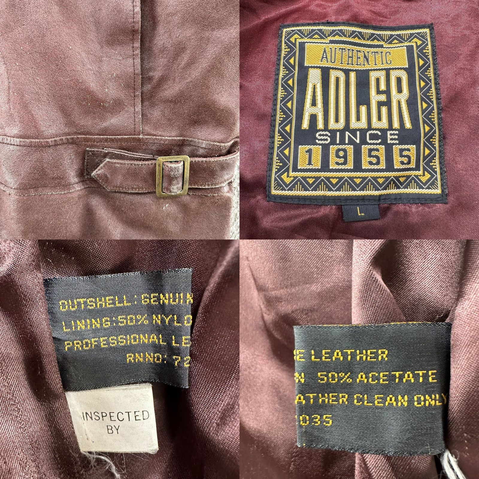 Vintage VINTAGE Adler Leather Jacket Men L Brown Bomber Cossack Half Belt 90s Quilted Zipper Mid-Length Regular Boy Mens Womens Girls Size US L / EU 52-54 / 3 - 10 Thumbnail