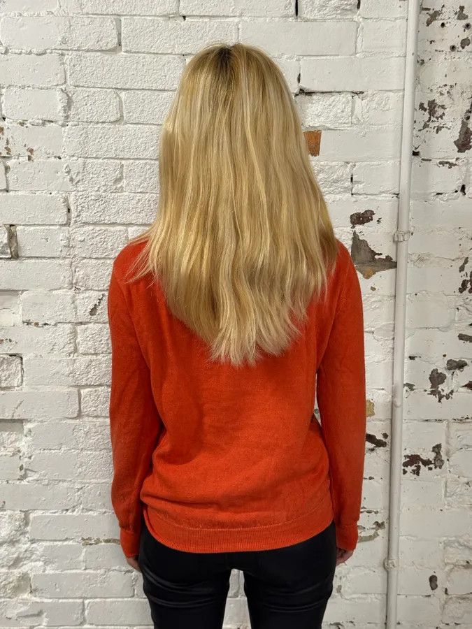 Armani Collezioni AW2014 Armani Collezioni Orange Abstract Sweater Size XS / US 0-2 / IT 36-38 - 3 Thumbnail