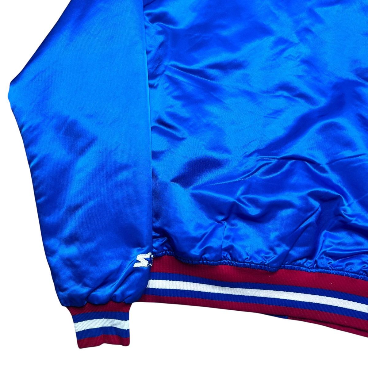 Starter 1990s NHL Winnipeg Jets Starter Spell Out Blue Satin Jacket Size US L / EU 52-54 / 3 - 25 Thumbnail