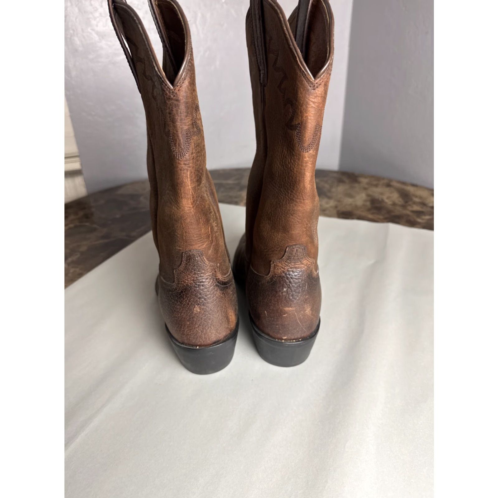 Ariat Ariat 34624 Brown Leather Cowboy Western Boots Mens Sz 10.5 EUC Leather Upper Outsole Western Style Cowboy Theme 1990s? Size US 11 / EU 44 - 5 Thumbnail