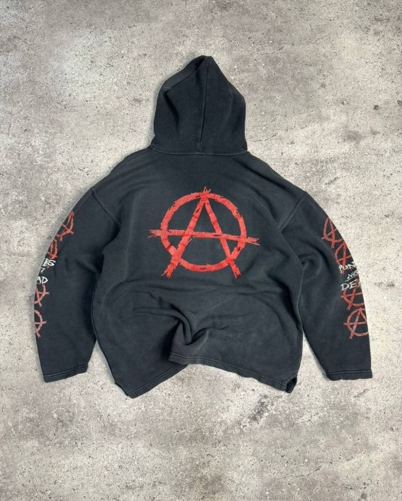 Japanese Brand × Vintage Anarchy Punks Not Daed Merch Faded Vintage Hoodie Size US L / EU 52-54 / 3 - 1 Thumbnail