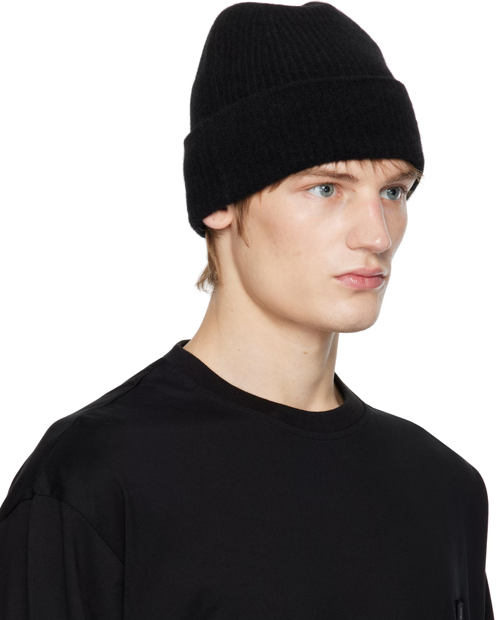 Wooyoungmi WOOYOUNGMI Black Knit Beanie Size ONE SIZE - 2 Thumbnail