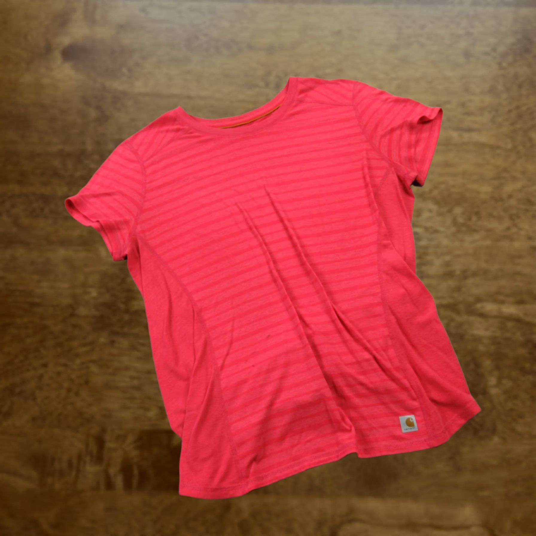 Carhartt Carhartt Shirt Womens Large Short Sleeve Crew Neck Lightweight Pink Striped Logo Casual Size L / US 10 / IT 46 - 1 Thumbnail