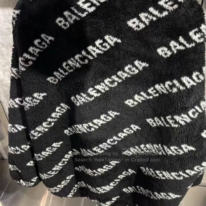 Balenciaga Balenciaga Black Teddy Full Print Jacket Size XXS / US 00 / IT 34 - 4 Thumbnail