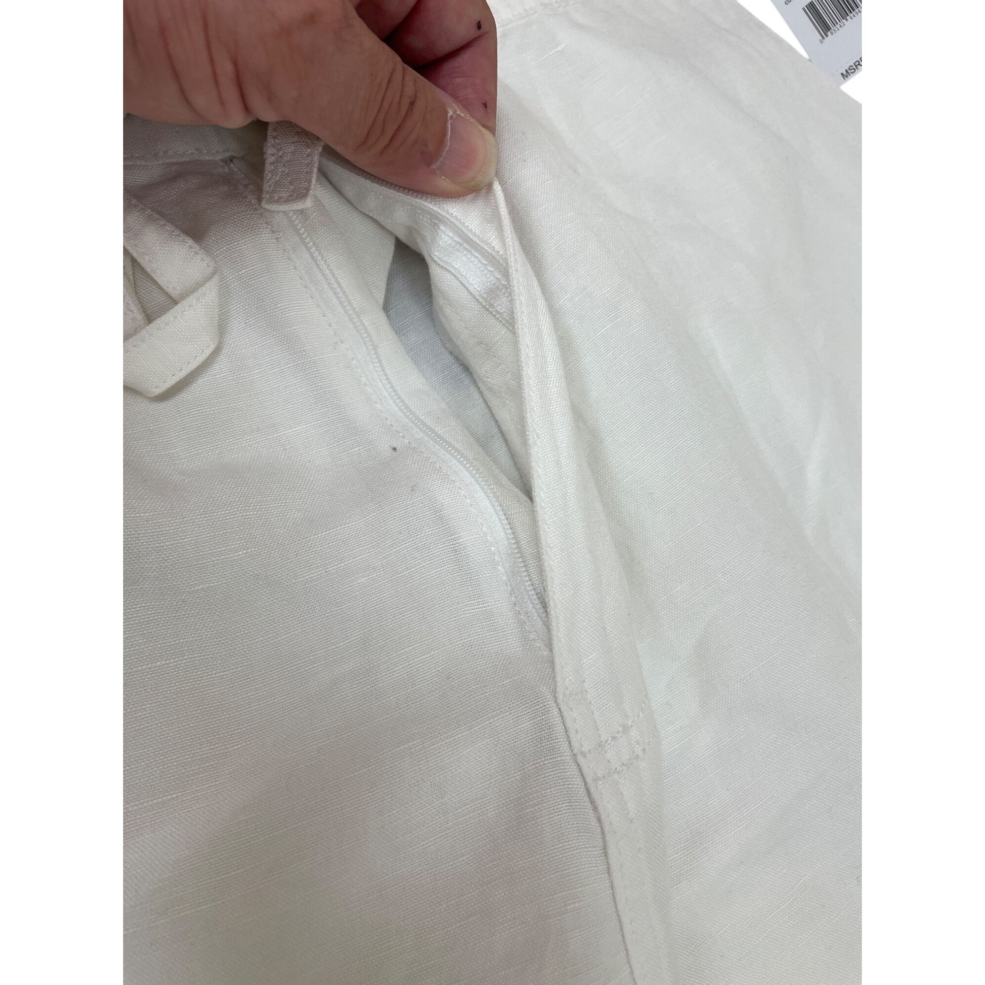 Cubavera Cubavera Womens white linen Blend Drawstring Wide Leg Pants Size 24" / US 00 / IT 34 - 4 Thumbnail