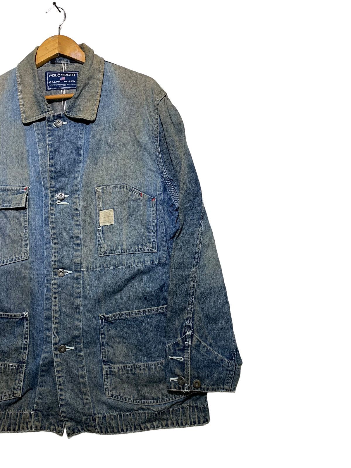 Polo Ralph Lauren 🔥VTG POLO SPORT WORKWEAR DENIM CHORE JACKET Size US L / EU 52-54 / 3 - 3 Thumbnail