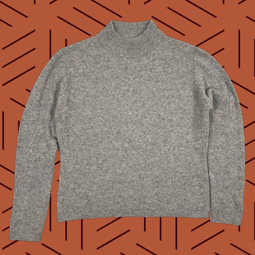 Vintage Carissa E Cashmere Sweater Womens M Gray Turtleneck / Preppy / Classic / Pullver / Casual Workwear Size M / US 6-8 / IT 42-44 - 1 Thumbnail