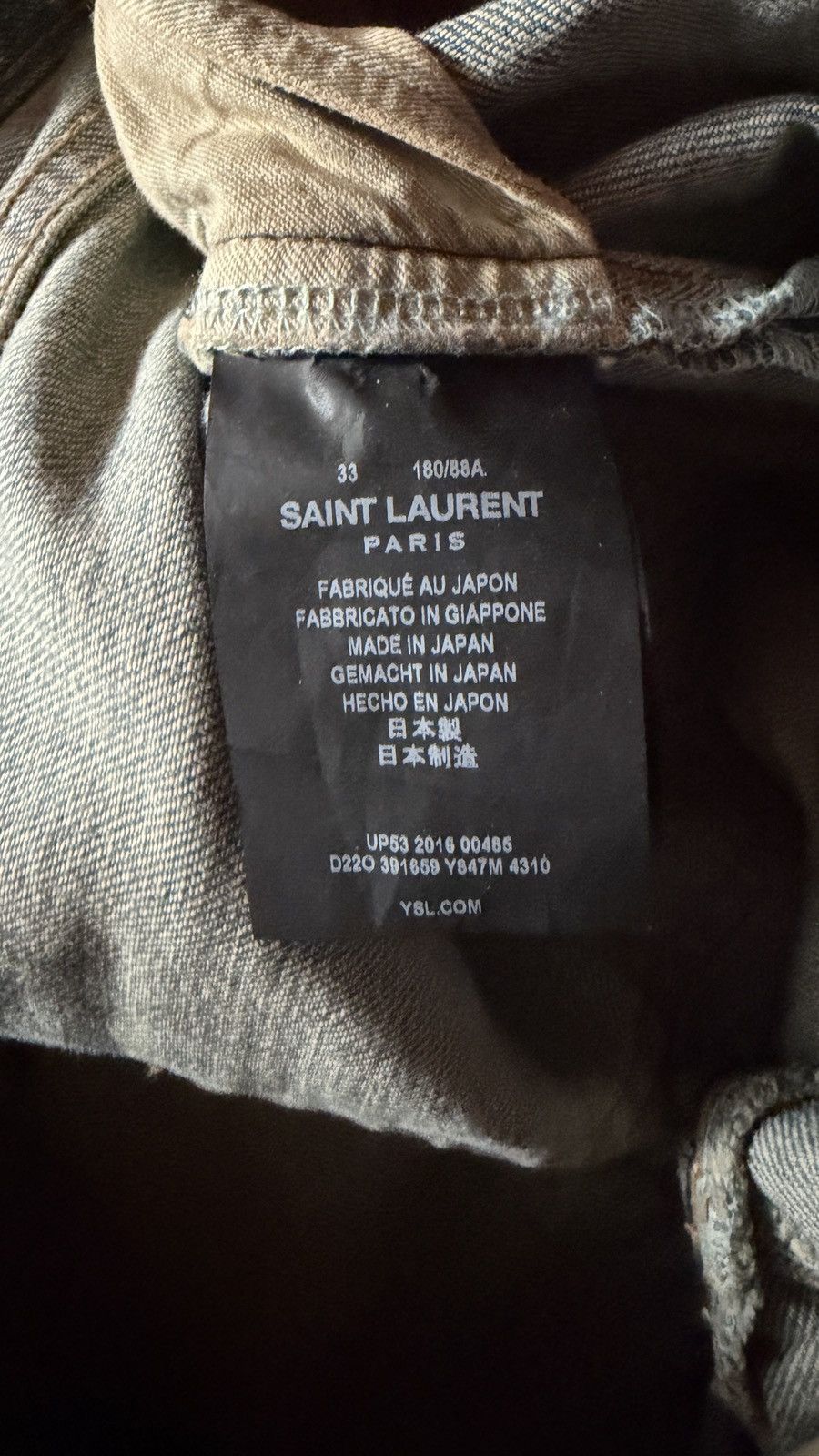 Saint Laurent Paris Saint Laurent Light Blue Distressed Slim Denim Men's Jeans Size US 33 - 4 Thumbnail