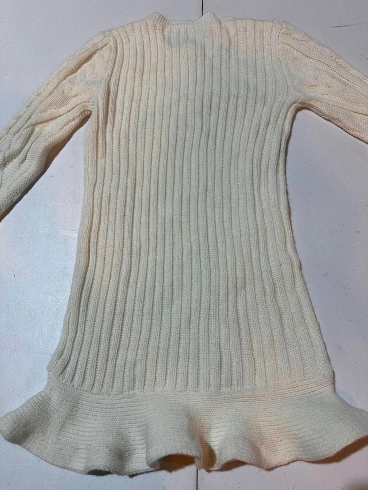 UNIF UNIF Cream Cable Knit Sweater Dress L Size L / US 10 / IT 46 - 2 Thumbnail