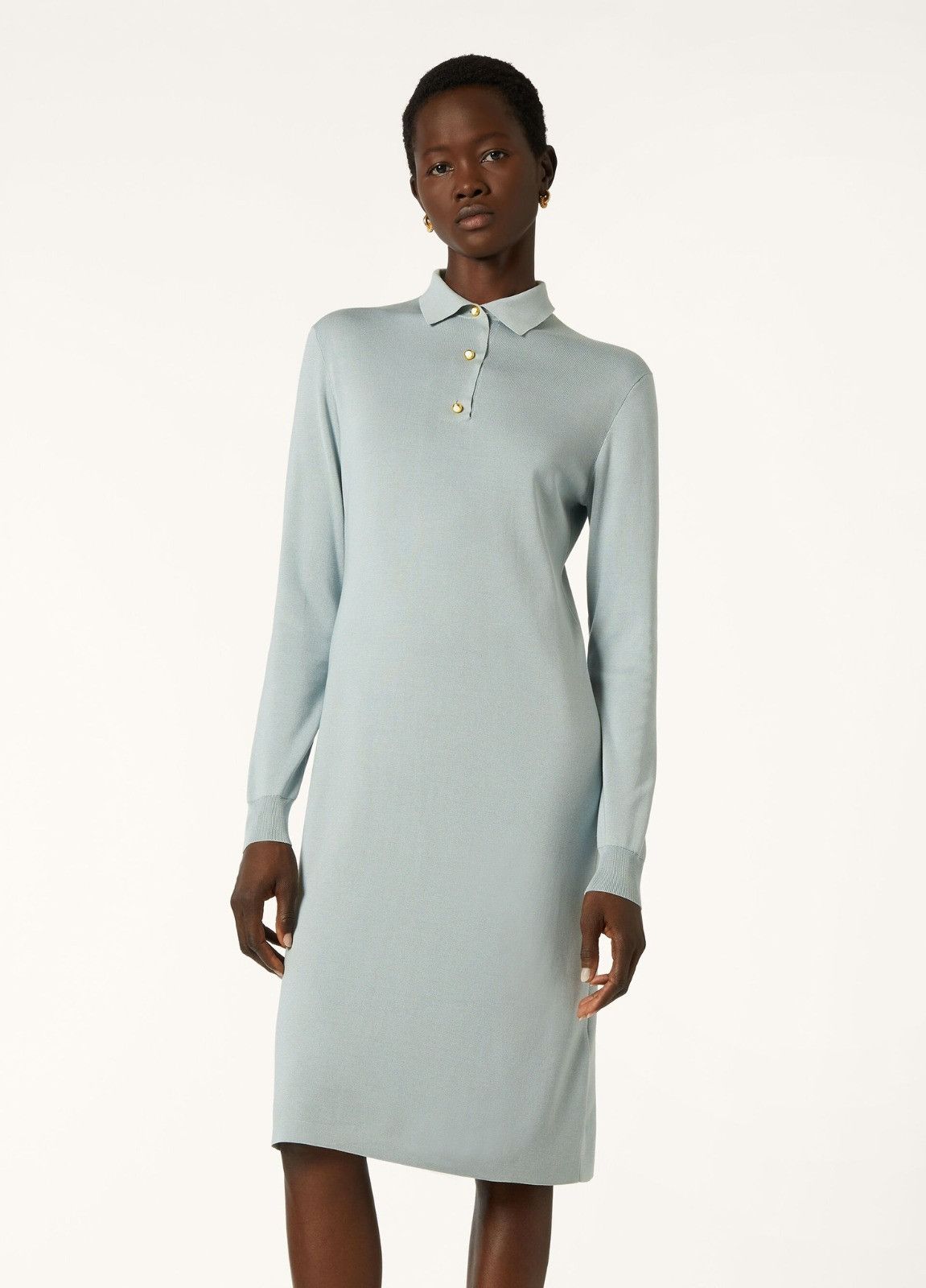 Loro Piana o1srvl11e0526 FAP6276 Lyskamm Midi Dress in Light Blue Size S / US 4 / IT 40 - 5 Thumbnail