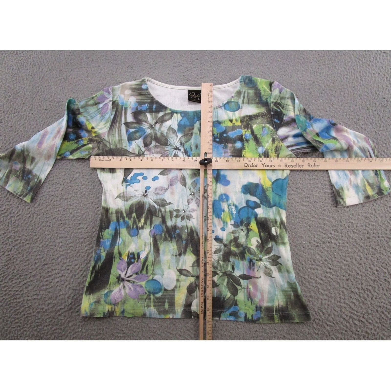 Katin Katina Marie Geometric Shirt 3/4 Sleeve Colorful Multicolor Shirt Size S USA Made Women T-Shirt Casual Stripe? Size S / US 4 / IT 40 - 3 Thumbnail