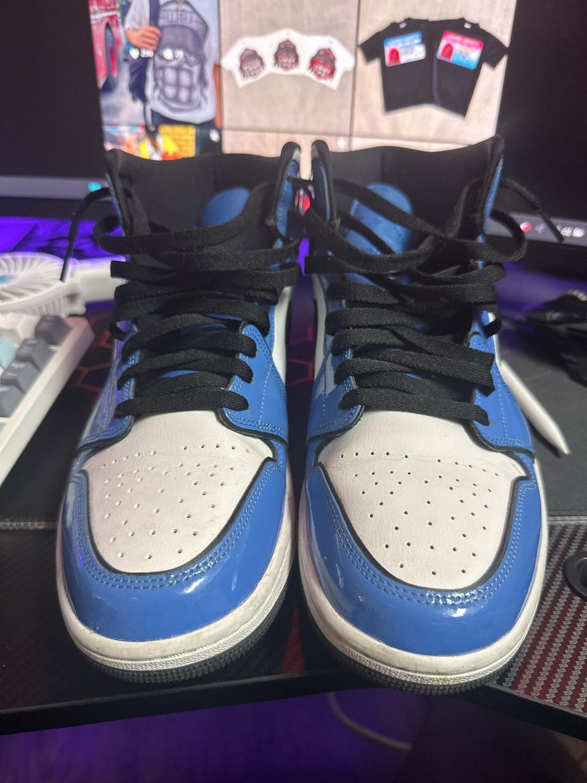 Nike Jordan 1 mid Blue Size US 10 / EU 43 - 4 Thumbnail